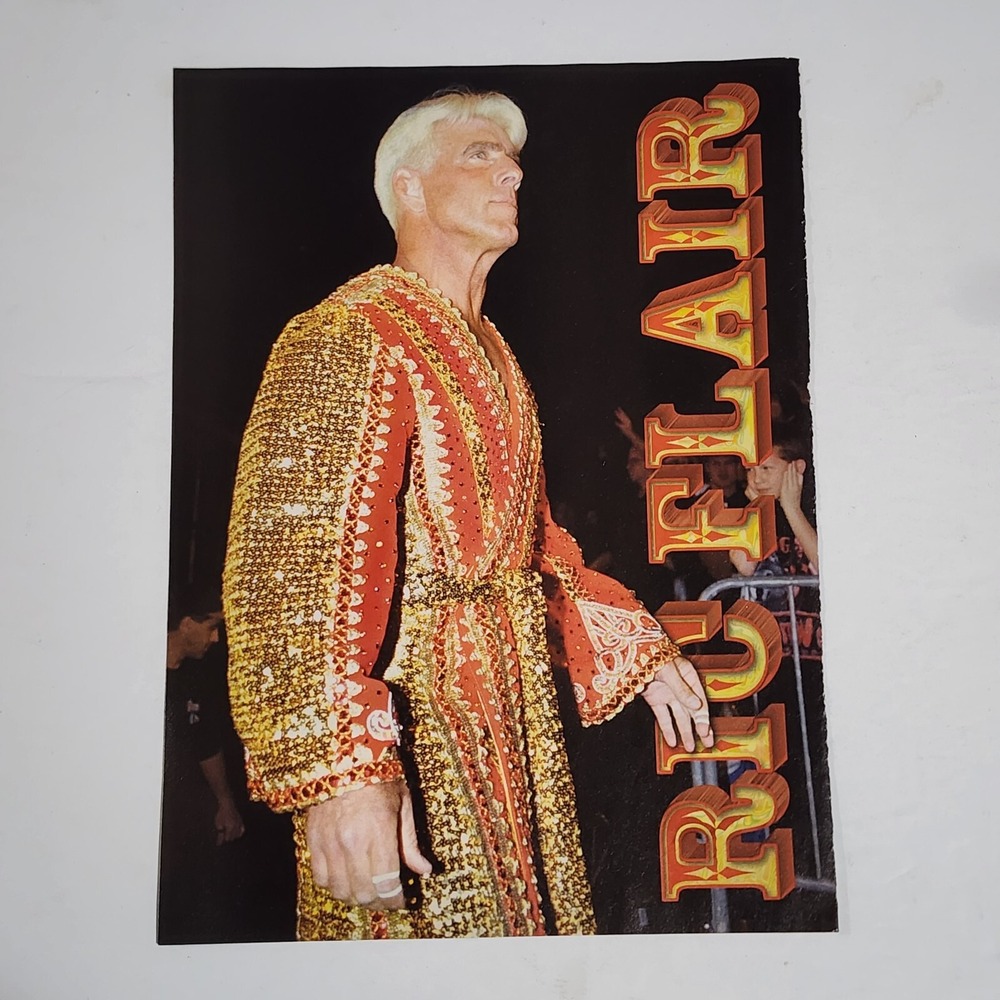 Ric Flair WCW WWE wrestler red and gold robe vintage pinup clipping 8x10.5